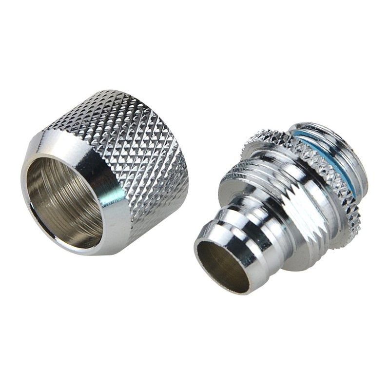 BXQINLENX Silver Chrome G1/4" to ID 3/8" OD 1/2" Soft TUBING Compression Fitting for Computer Water Cooling System Through Joint Straight Joint(4 PCS) - Image 3